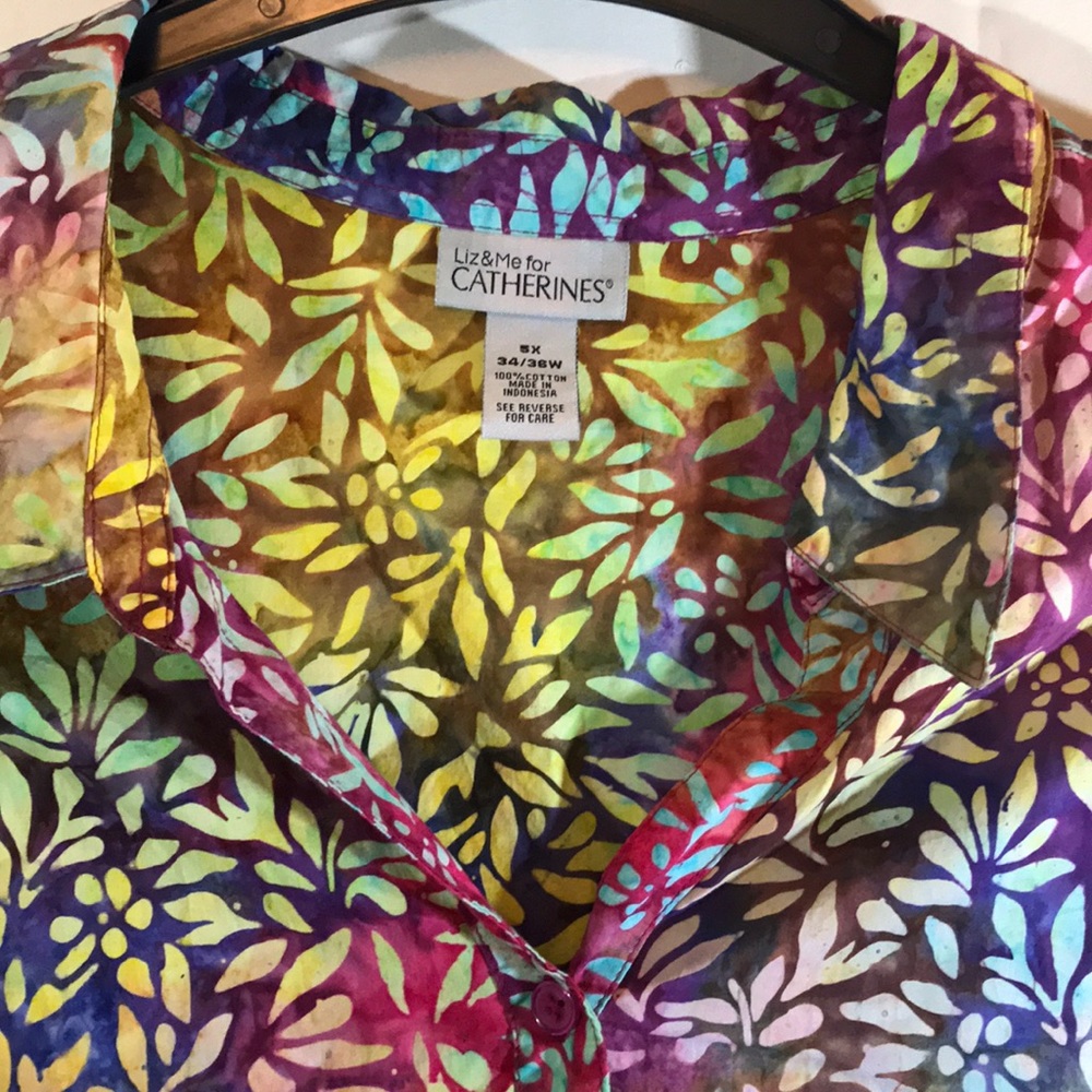 LIZ & ME FOR CATHERINES button up blouse 5X